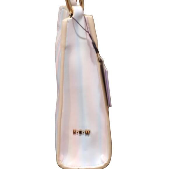 HOUSE OF WANT Sunset Stripe Glow Up Vegan Leather Mini Bucket Tote Bag - Picture 6 of 8